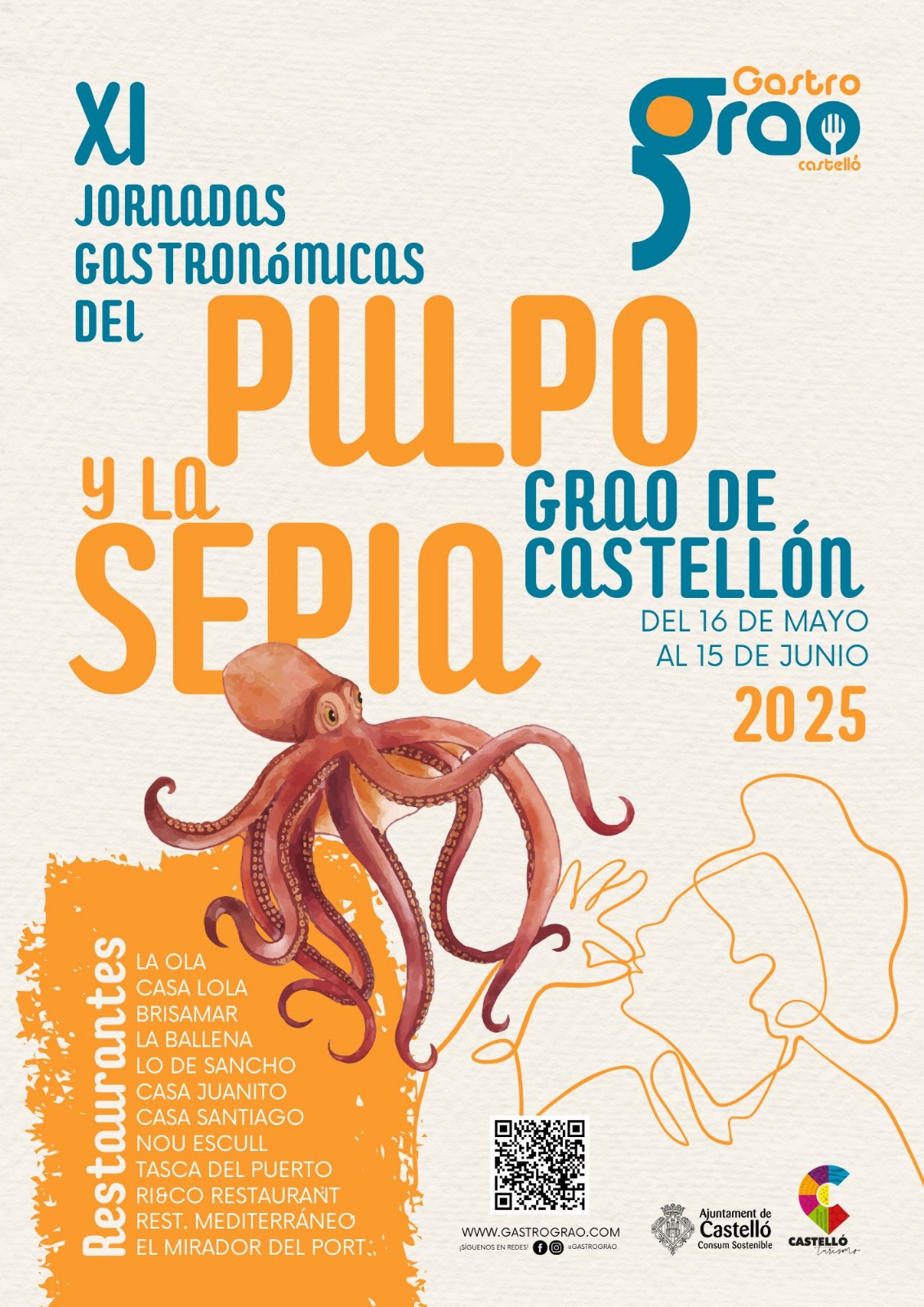 Cartel Jornadas Pulpo y Sepia del Grao de Castellón